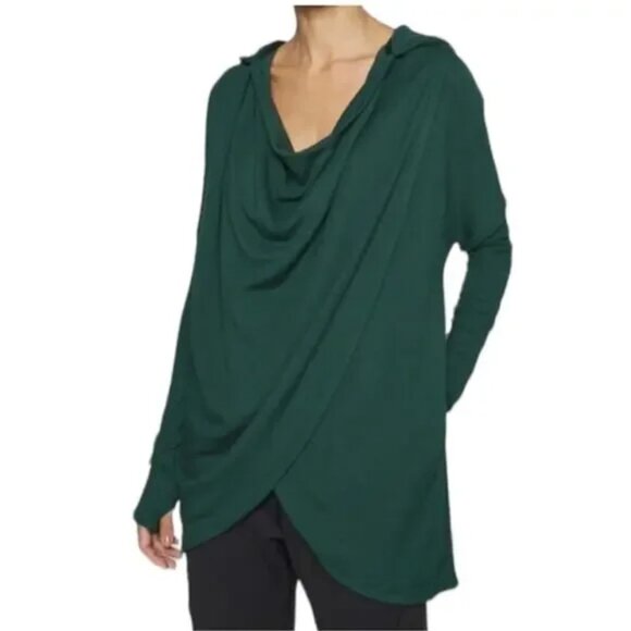 Athleta Purana wrap style oversized hooded sweatshirt with pockets size XS - Picture 1 of 8